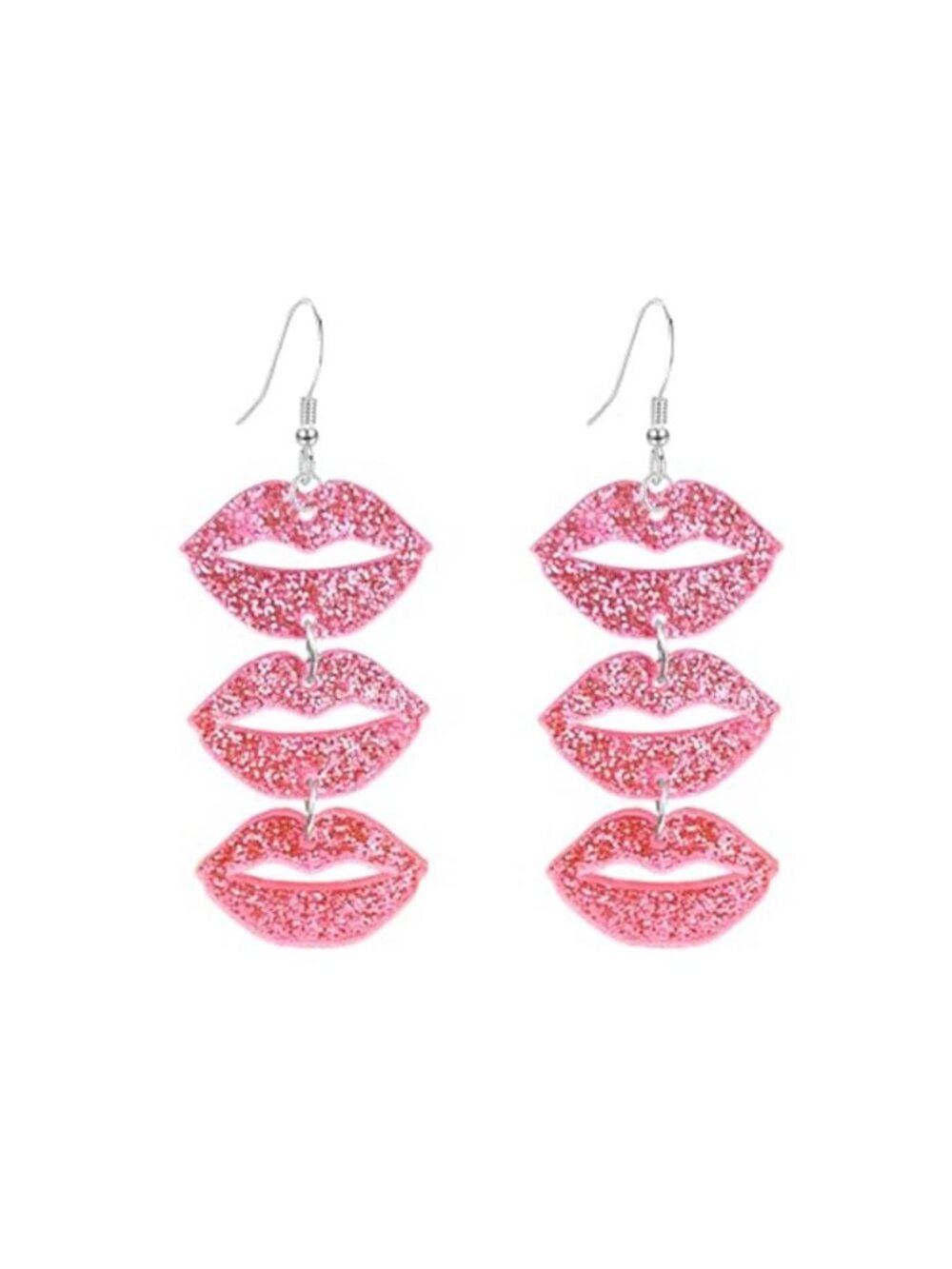 Pink Red Lips Earrings Unique Acrylic Mouth Drop Dangle Earrings for Women